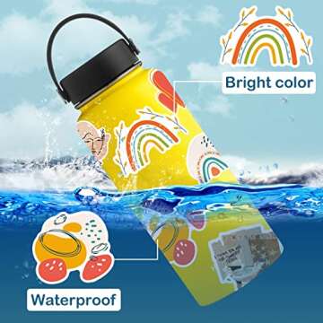 100 Pcs Boho Aesthetic Stickers Minimalist Abstract Line Art Decor for Water Bottle,Laptop,Phone,Skateboard Stickers for Teens Girls Kids and Wome