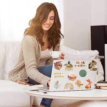 100 Pcs Boho Aesthetic Stickers Minimalist Abstract Line Art Decor for Water Bottle,Laptop,Phone,Skateboard Stickers for Teens Girls Kids and Wome