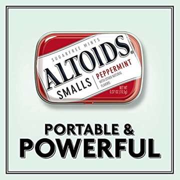 ALTOIDS Smalls Peppermint Breath Mints Sugar Free Hard Candy Bulk, 0.37 oz Tins (Pack of 9)