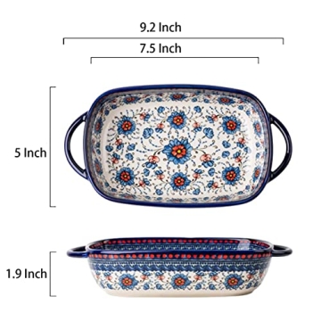 Ceramic Bakeware Dish - Floral Design for Cooking