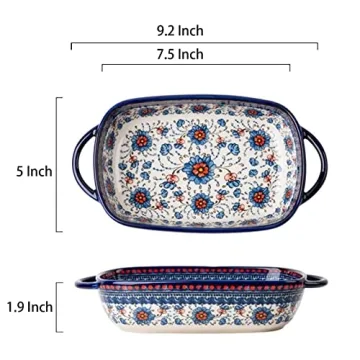Ceramic Bakeware Dish - Floral Design for Cooking