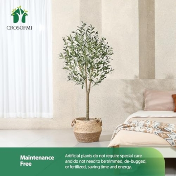CROSOFMI 5ft Artificial Olive Tree for Year-Round Decor