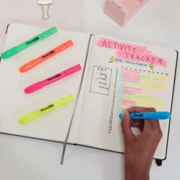 Sharpie Gel Highlighters, Bullet Tip, Assorted Fluorescent Highlighter Markers, 5 Count Pack, Smear And Bleed Resistant, Long-Lasting And Won'T Dry Out