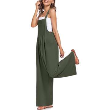 UEU Women's Overalls Bib Casual Beach Loose Fashion Wide Leg Jumpsuits