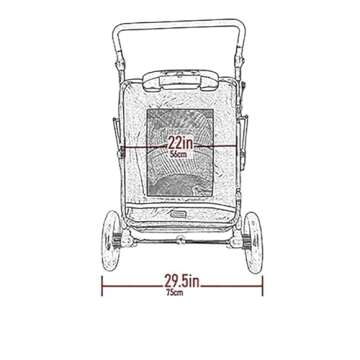 Pet Gear NO-ZIP Stroller, Push Button Zipperless Dual Entry, for Single or Multiple Dogs/Cats, Pet C...