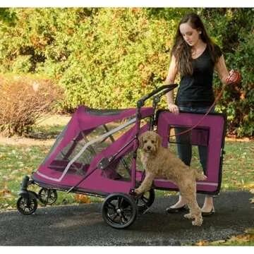 Pet Gear NO-ZIP Stroller for Dogs and Cats - Boysenberry