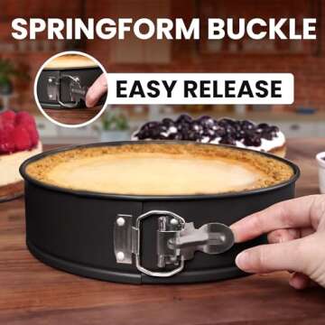 Zulay Premium Springform Pan 9 Inch Nonstick - Cheesecake Pan With Removable Bottom - No Need For Parchment Paper - Spring Form For Baking - Leak-Proof Cake Pan (Black)