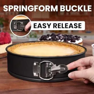 Zulay Premium Springform Pan 9 Inch Nonstick - Cheesecake Pan With Removable Bottom - No Need For Parchment Paper - Spring Form For Baking - Leak-Proof Cake Pan (Black)