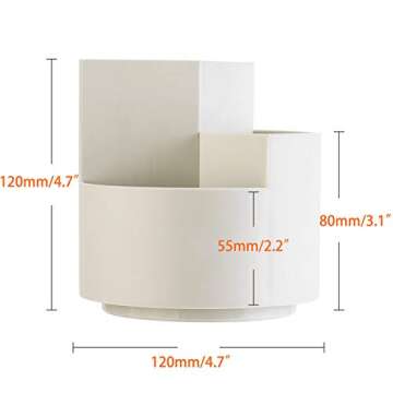 kaileyouxiangongsi Rotating Art Supply Organizer, Pen Holder 3 Compartments, School Supplies Organiz...