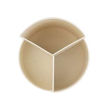 kaileyouxiangongsi Rotating Art Supply Organizer, Pen Holder 3 Compartments, School Supplies Organizer for Pen, Colored Pencil, Art Brushes, Gift for Teachers, Classmates, and Friends,White