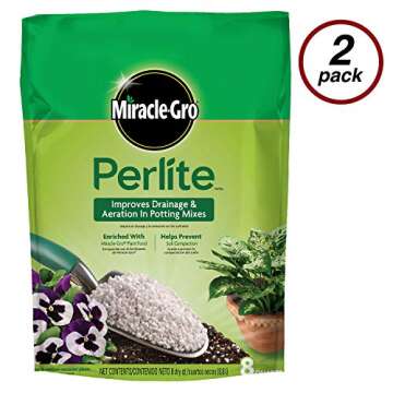 Miracle-Gro Perlite, Helps Improve Drainage and Aeration in Potting Mixes, Enriched with Plant Food, (2-Pack)