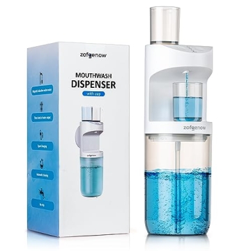 ZOFGENOW Automatic Mouthwash Dispenser - 19.4 Fl Oz Wall-Mounted with Magnetic Cups