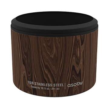 asobu Insulated Whiskey Glass and Stainless Steel Sleeve (Wood)