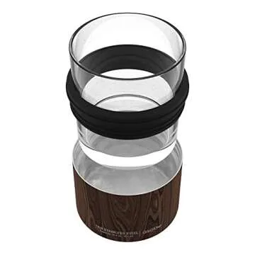 asobu Insulated Whiskey Glass and Stainless Steel Sleeve (Wood)