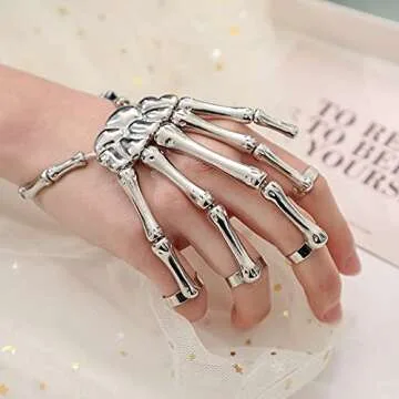 Gothic Sither Metal Skeleton Bracelet for Parties