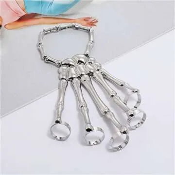 Gothic Sither Metal Skeleton Bracelet for Parties