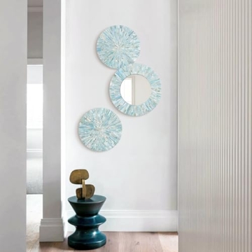 TEIPAI Handmade Beach Mirror Wall Decor Set for Home