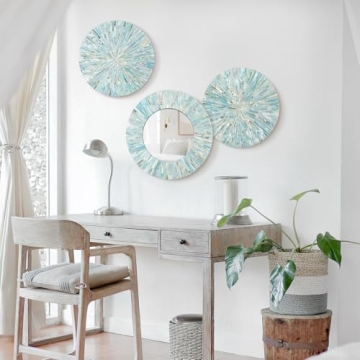 TEIPAI Handmade Beach Mirror Wall Decor Set for Home