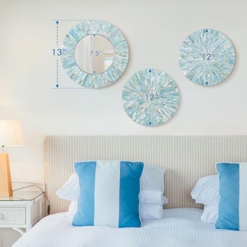 TEIPAI Handmade Beach Mirror Wall Decor Set for Home