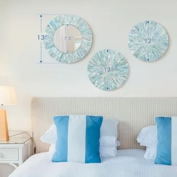TEIPAI Handmade Beach Mirror Wall Decor Set for Home