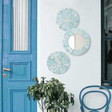 TEIPAI Handmade Beach Mirror Wall Decor Set for Home