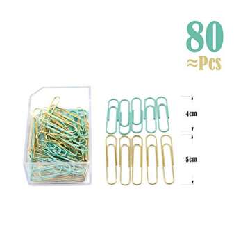 Gold Blue Binder Clips and Paper Clips Set (3-in-1 Boxed), for Office School Supplies Teachers Classroom Daily use