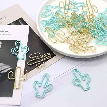 Gold Blue Binder Clips and Paper Clips Set (3-in-1 Boxed), for Office School Supplies Teachers Classroom Daily use