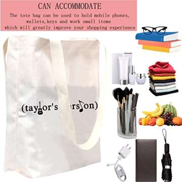 POFULL Music Lover Gift Song Lyrics Gift Singer's Merchandise Music Album Gift For Fan (version tote bag)