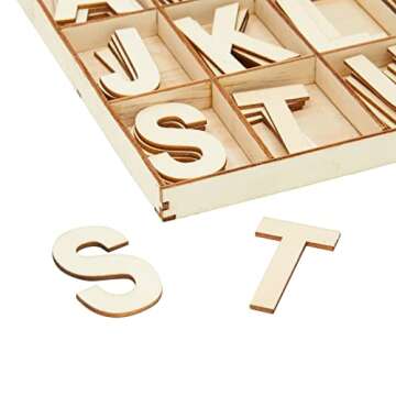 Juvale 2-Inch Wooden Alphabet Letters for Creative Crafts