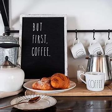 Skinny Letterboard Letters Only Set NO BOARD INCLUDED, Rae Dunn Inspired Font Farmhouse Decor Accessory, 2 Inch White Plastic Letters Numbers Symbols For Changeable Felt Letter Board Message Bulletin