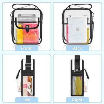 SPODEARS Clear Bag Stadium Approved Crossbody Purse, Small Clear Tote Bag for Concert Festival Sport Games Events Venues
