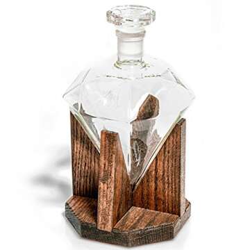 Whiskey Decanter - Newlywed Gift Diamond Decanters for Alcohol, Rum, Bourbon, Scotch, Wine Decanter ...