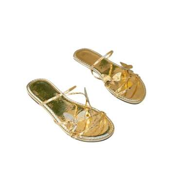 GORGLITTER Women's Summer Sandals Strappy Flat Sandals (8)