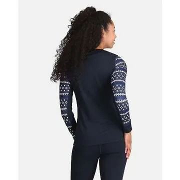 Kari Traa Women's Lune Long Sleeve Base Layer Top - Polyester Blend Fitted Long Sleeve Knit Thermal Shirt, Azure, Medium