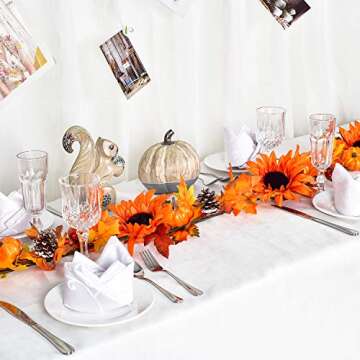 DearHouse Fall Maple Leaf Garland - 6ft Artificial Seasonal Decoration for Fall Events