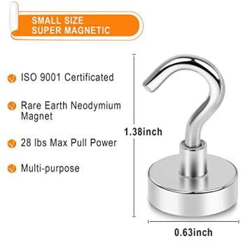 MIKEDE N52 Magnetic Hooks for Cruise Cabins, 30Lbs High Power Magnetic Hooks Heavy Duty, Strong Magn...