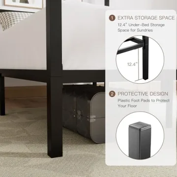 ikalido Queen Size Metal Canopy Bed Frame for Elegant Bedrooms