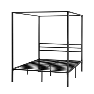 ikalido Queen Size Metal Canopy Bed Frame for Elegant Bedrooms