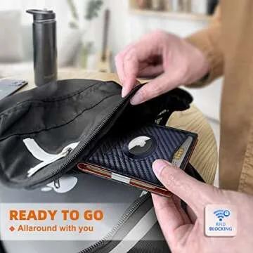 Mens Wallet For Airtag or Standard Use,KEMISANT Slim Front Pocket Wallet for Gift Men 11 Cards RFID Blocking