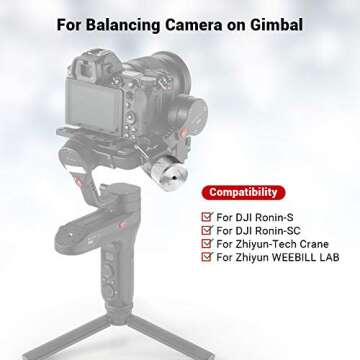 SMALLRIG Removable Counterweight 200g for DJI Ronin S/RS 2, SC/RSC 2 and Zhiyun Gimbal Stabilizers -...