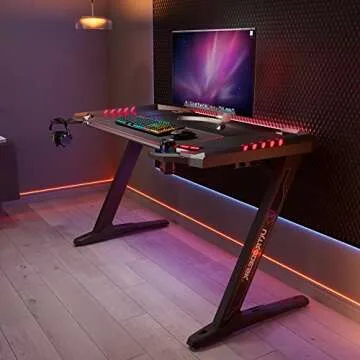EUREKA ERGONOMIC Gaming Desk with LED Lights