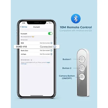 Viozon Extendable Selfie Phone Stand with LED Light 360° Rotation