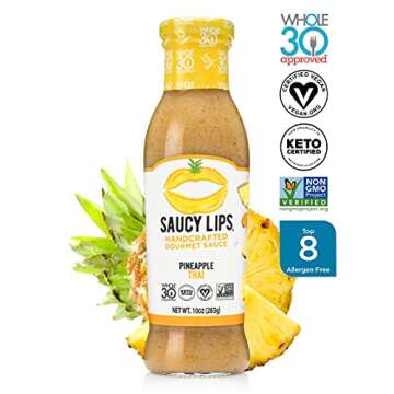 Saucy Lips, Keto (4-Pack), Handcrafted Gourmet Sauces and Marinades, Vegan Dressing, Keto Certified,...
