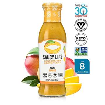 Saucy Lips, Keto (4-Pack), Handcrafted Gourmet Sauces and Marinades, Vegan Dressing, Keto Certified, Whole30 Approved, Sugar & Gluten Free, Non-GMO, Low Carb & Low Sodium Dressing, 10 oz