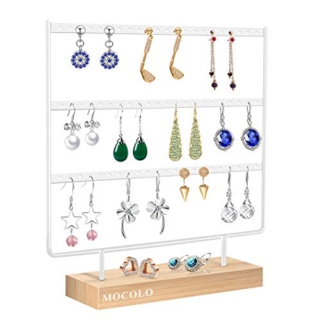 Mocolo Earring Organizer Stand Display 33 Pairs Elegantly