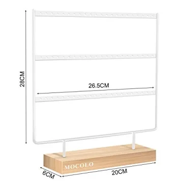Mocolo Earring Organizer Stand Display 33 Pairs Elegantly