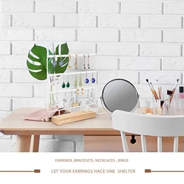 Mocolo Earring Organizer Stand Display 33 Pairs Elegantly