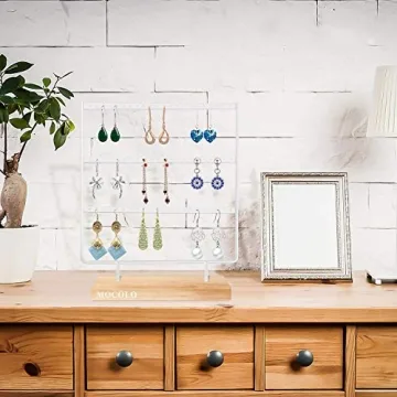 Mocolo Earring Organizer Stand Display 33 Pairs Elegantly