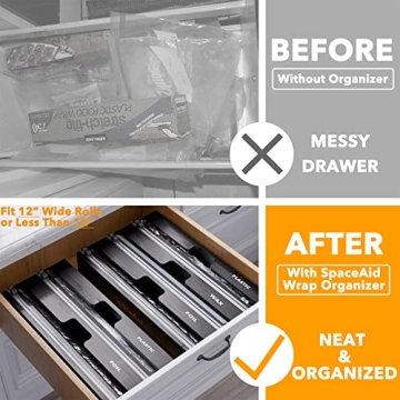 SpaceAid WrapNeat 2 in 1 Organizer for Kitchen Storage