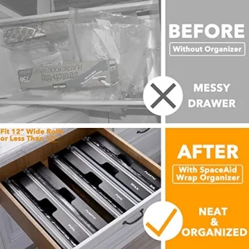 SpaceAid WrapNeat 2 in 1 Organizer for Kitchen Storage